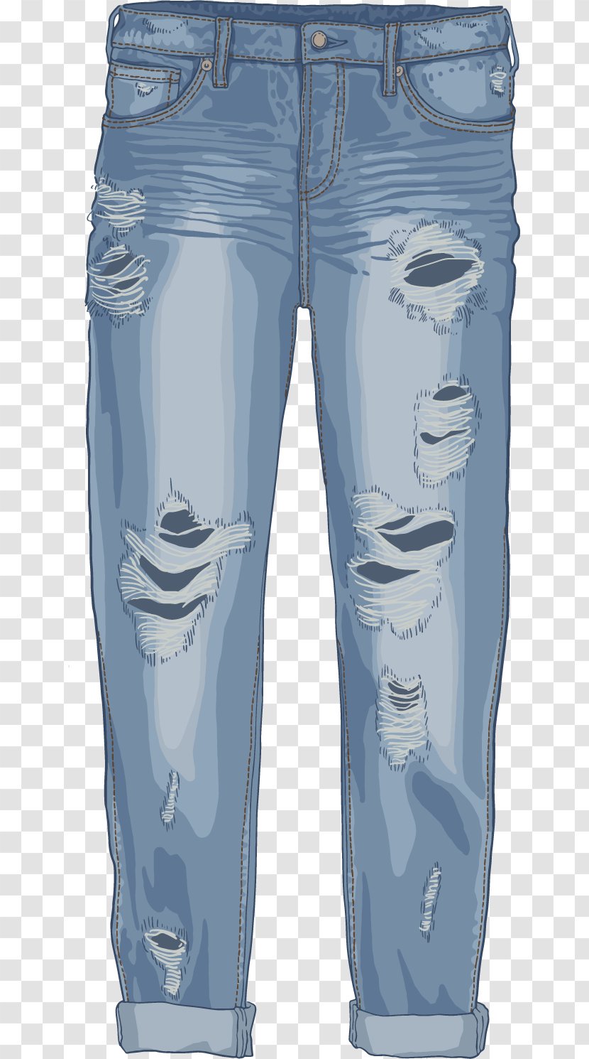 Euclidean Vector Jeans Stock Photography Illustration - Hand-painted Transparent PNG