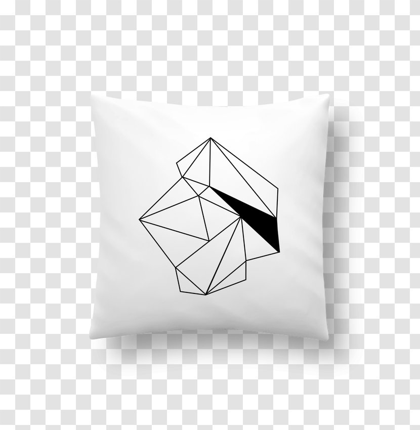 Cushion White Geometry Triangle - Black And - Shine Transparent PNG