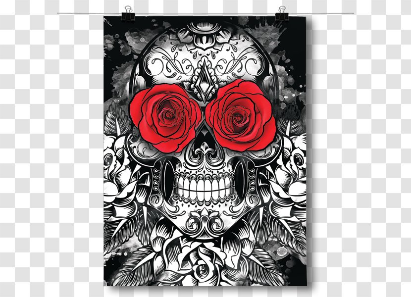 Calavera Skull Poster - Wall - And Roses Transparent PNG