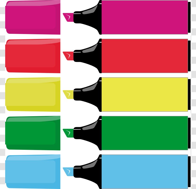Marker Pen Highlighter Pencil Clip Art - Markers Cliparts Transparent PNG