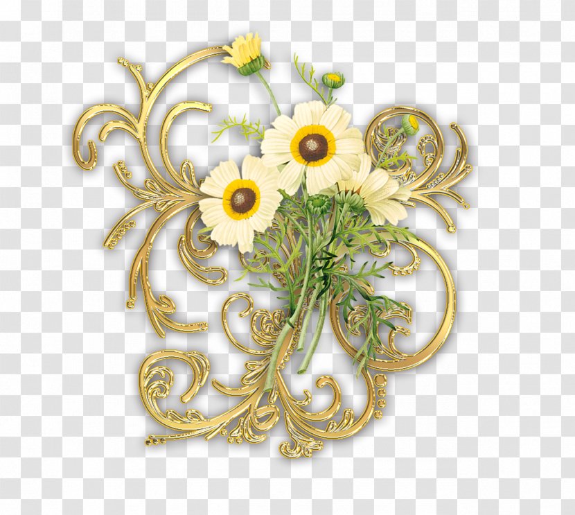 Flower Clip Art - Floral Design - Gold Transparent PNG
