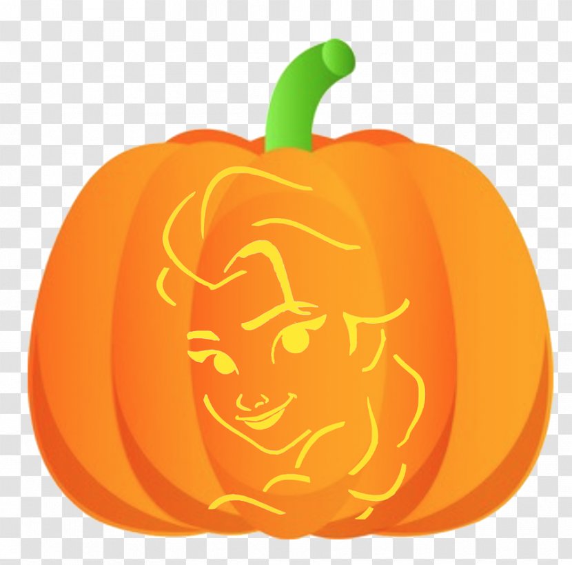Jack-o'-lantern Elsa Minnie Mouse Pumpkin Stencil - Halloween Transparent PNG