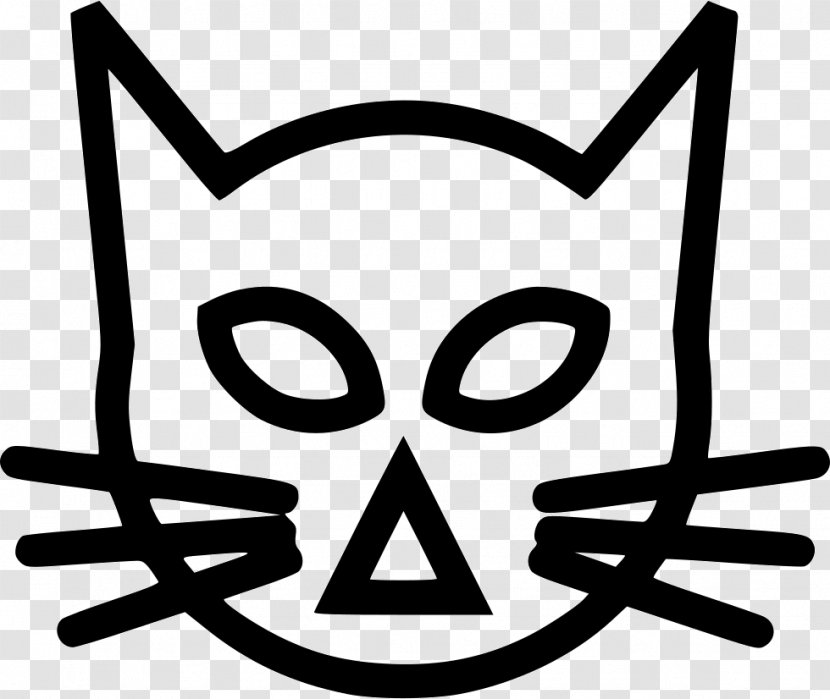Smile Cat Clip Art - Black And White - Free Vector Material Transparent PNG