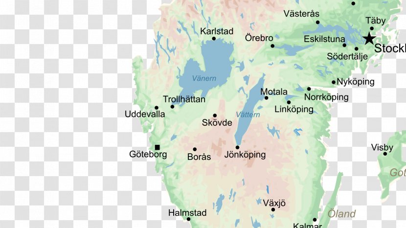 Map Götaland Topography Vänern Skövde - Christmas Transparent PNG