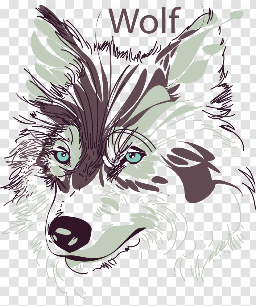 Gray Wolf Herrexf1o Dog African Wild Watercolor Painting - Drawing - Hand-painted Handsome Transparent PNG