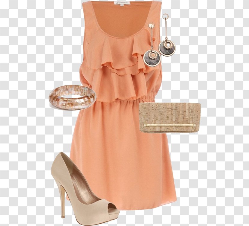 Dress Clothing High-heeled Footwear Court Shoe - Code - Sleeveless With Orange Transparent PNG