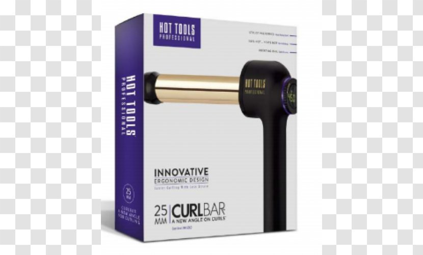 Hot Tools Professional CurlBar Hair Iron 24K Gold Spring Curling Nano Ceramic Salon Transparent PNG