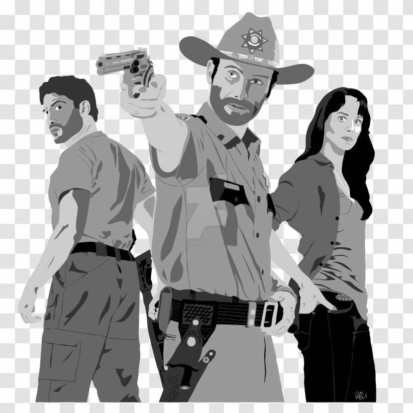 T-shirt Digital Art Canvas Print Pop - Walking Dead Cast Transparent PNG