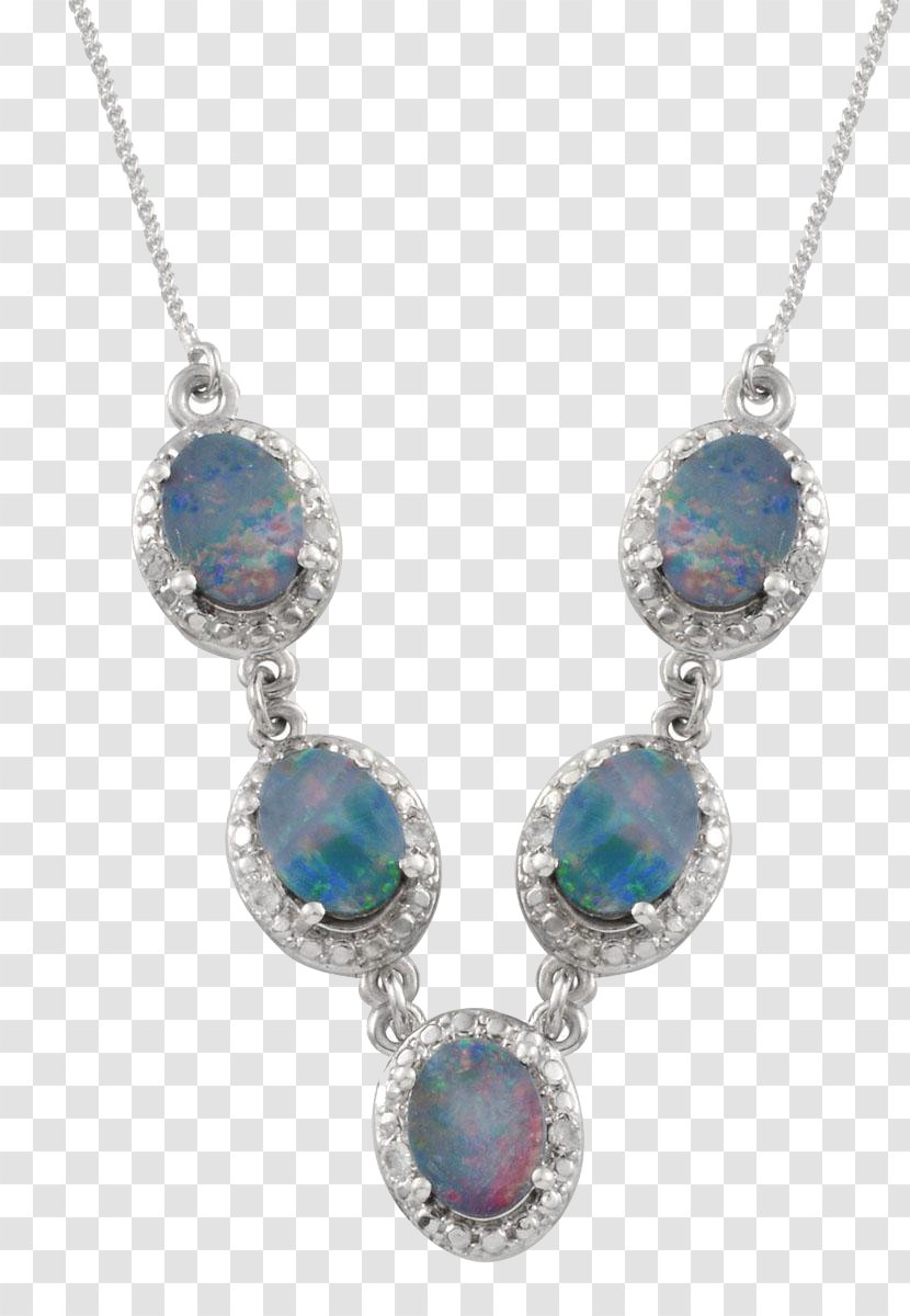 Turquoise Opal Earring Gemstone Necklace - Silver Transparent PNG