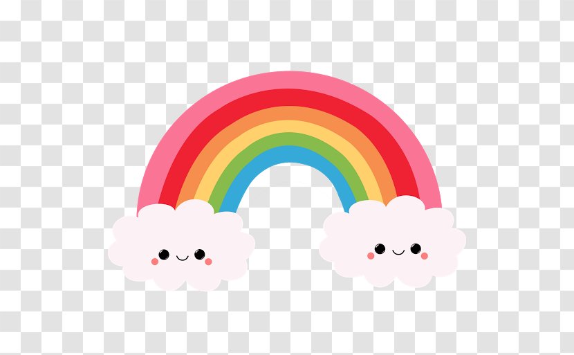 Rainbow Kawaii Cloud Color Sticker - Sky Transparent PNG