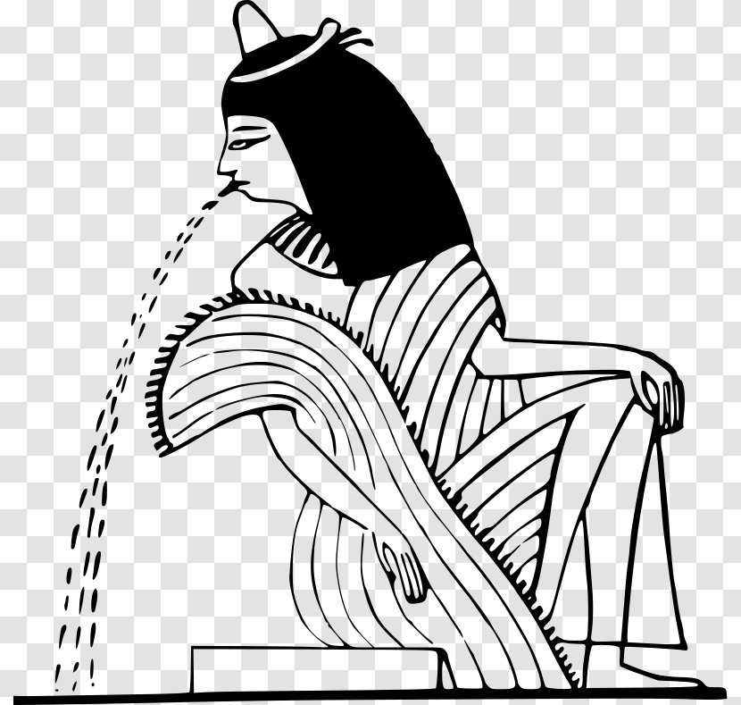 Ancient Egypt Egyptian Pyramids Pharaoh Clip Art - Black And White - Gods Transparent PNG