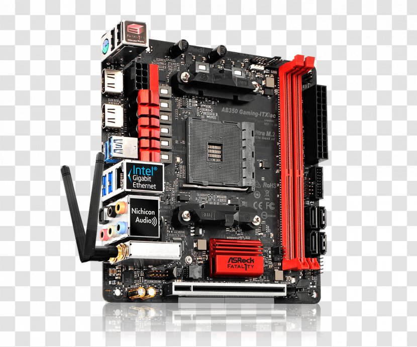 Socket AM4 ASRock Fatal1ty X370 Gaming ITX/ac Mini-ITX Motherboard DDR4 SDRAM - Cpu Transparent PNG