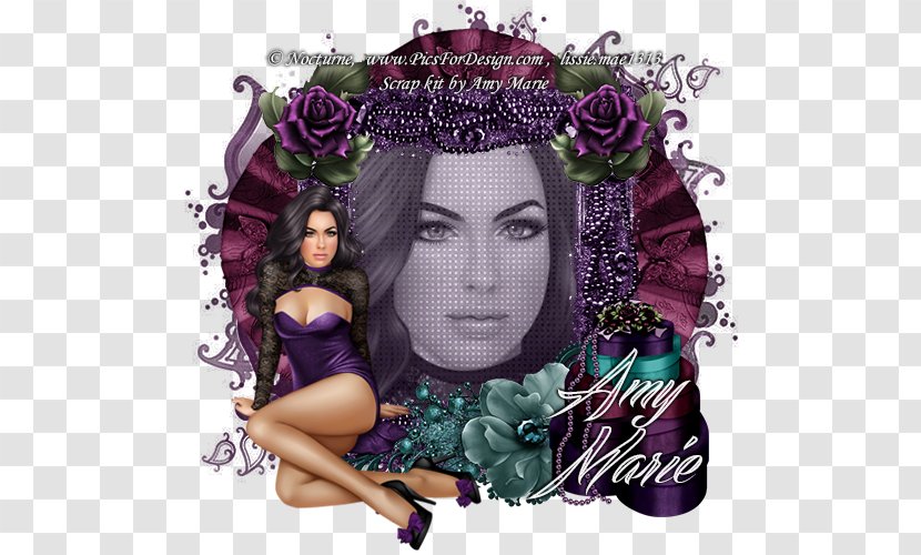 Rose Family Black Hair Purple - Dark Romance Transparent PNG