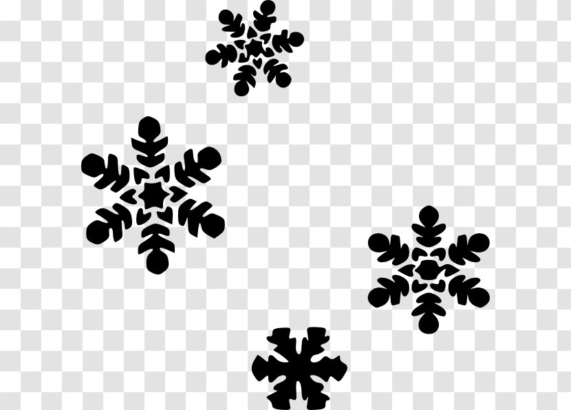 Snowflake Black And White Clip Art - Snow - Flake Cliparts Transparent PNG