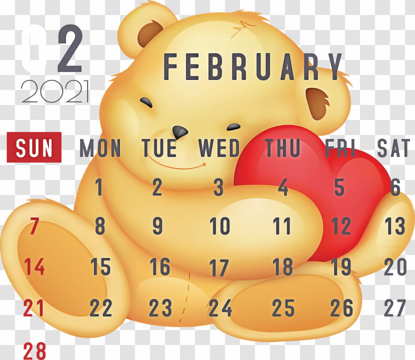 February 2021 Printable Calendar February Calendar 2021 Calendar Transparent PNG