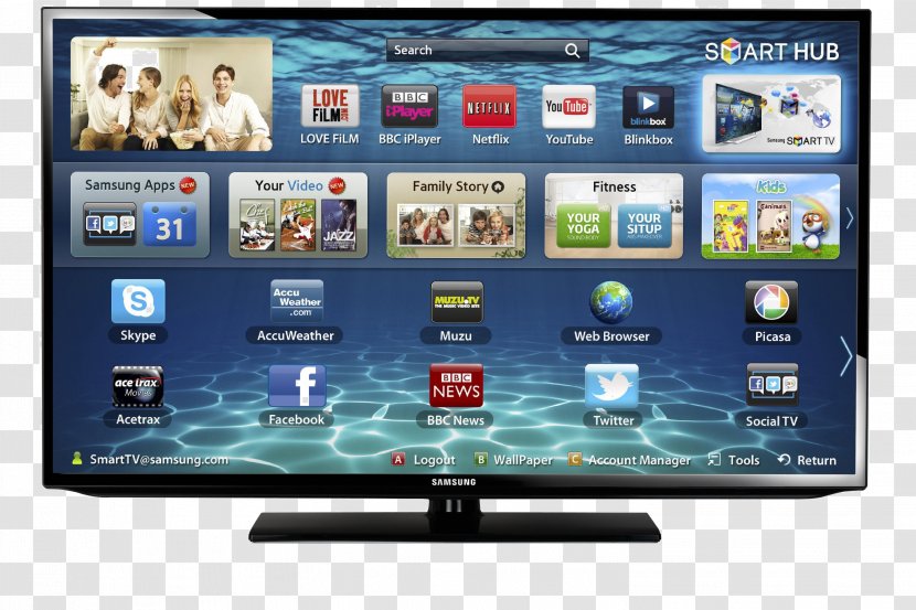 Smart TV LED-backlit LCD Samsung Television Show Transparent PNG