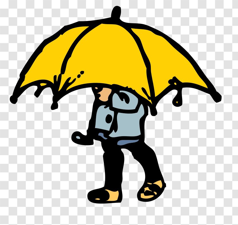 Clip Art - Boy - With Umbrella Transparent PNG