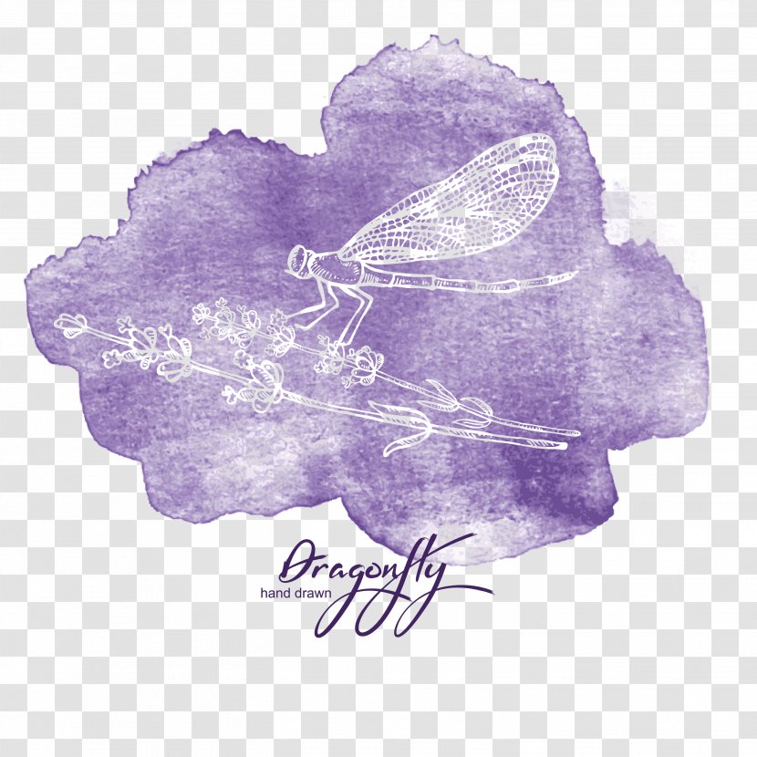 Creative Watercolor Painting - Purple - Dragonfly Transparent PNG