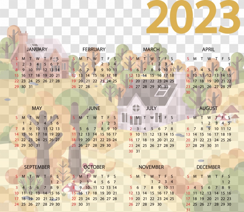 Calendar Week Holiday Calendar 2023 Transparent PNG