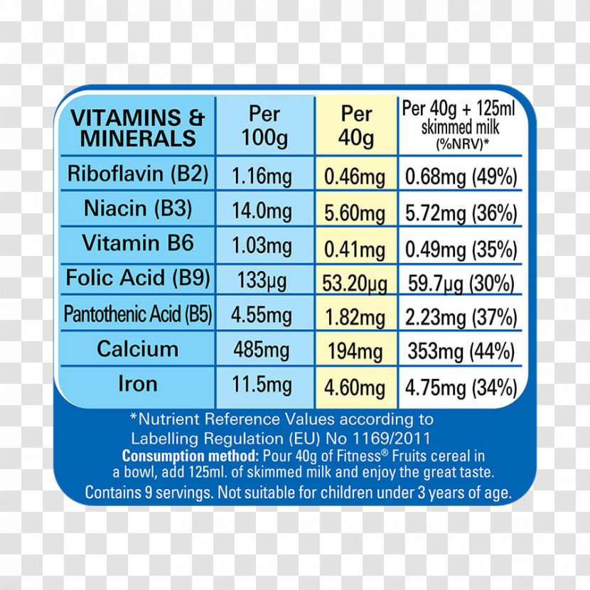Breakfast Cereal Nestlé Nutrition Facts Label Fitness Transparent PNG