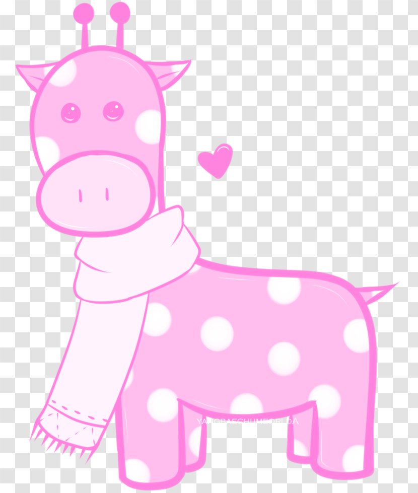 Clip Art Image Giraffe Illustration - Pink Transparent PNG