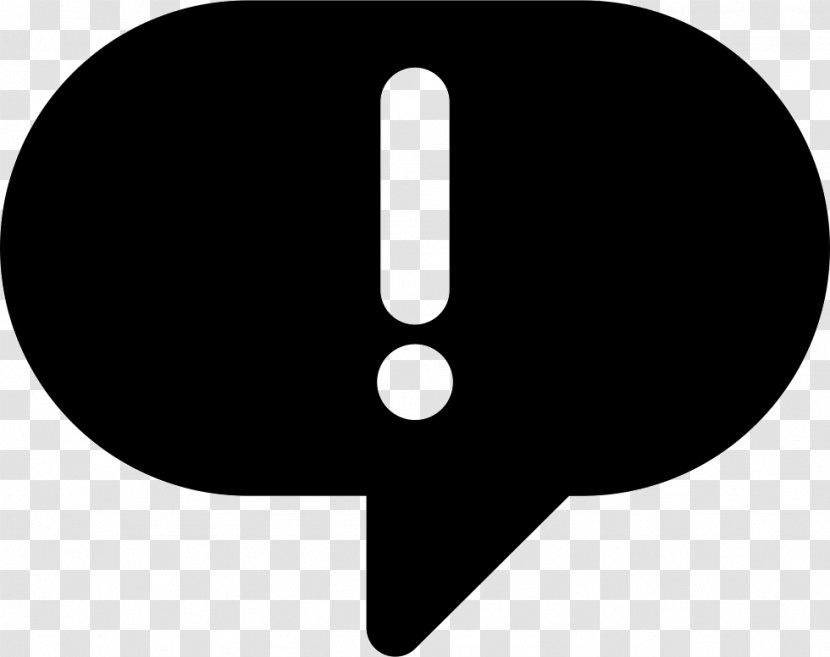 Exclamation Mark Interjection Speech Balloon Question - Black And White - Symbol Transparent PNG