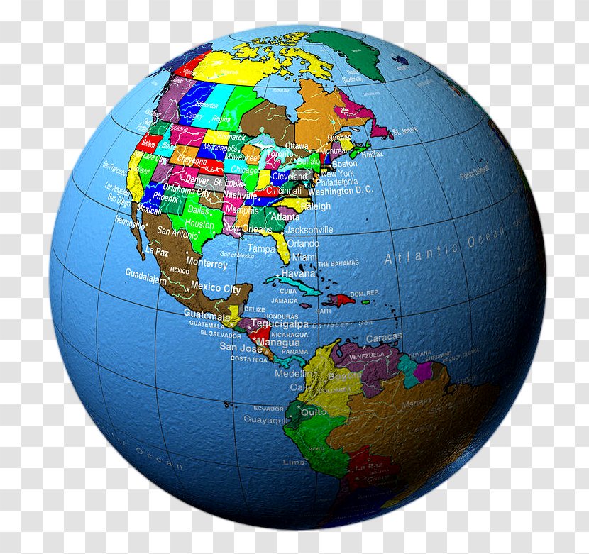 Globe United States World Map Transparent PNG