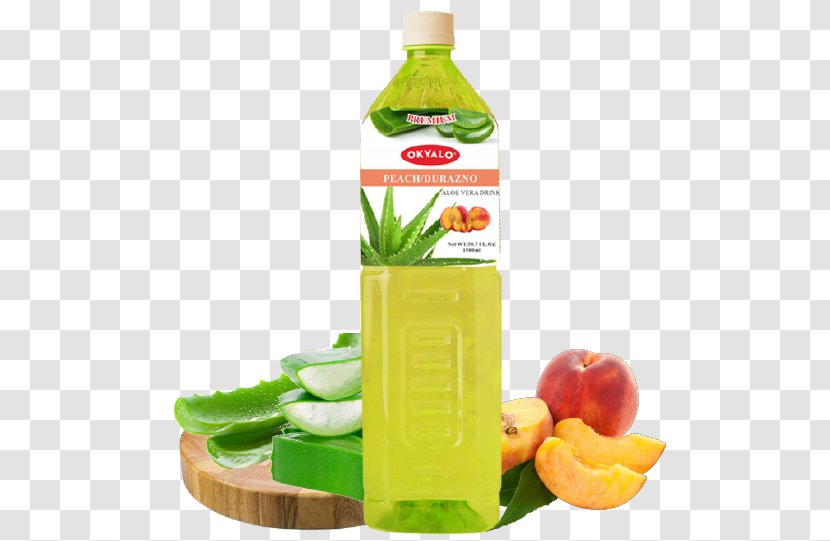 Juice Aloe Vera Coconut Water Fizzy Drinks - Natural Foods - Peach Drink Transparent PNG