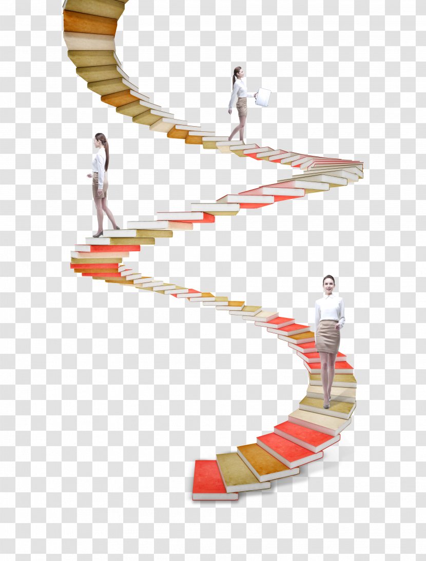 Stairs Helix Paper Ladder - Books And Transparent PNG