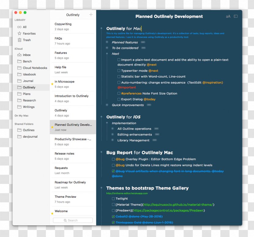 Outliner MacOS Text Editor - Media Transparent PNG