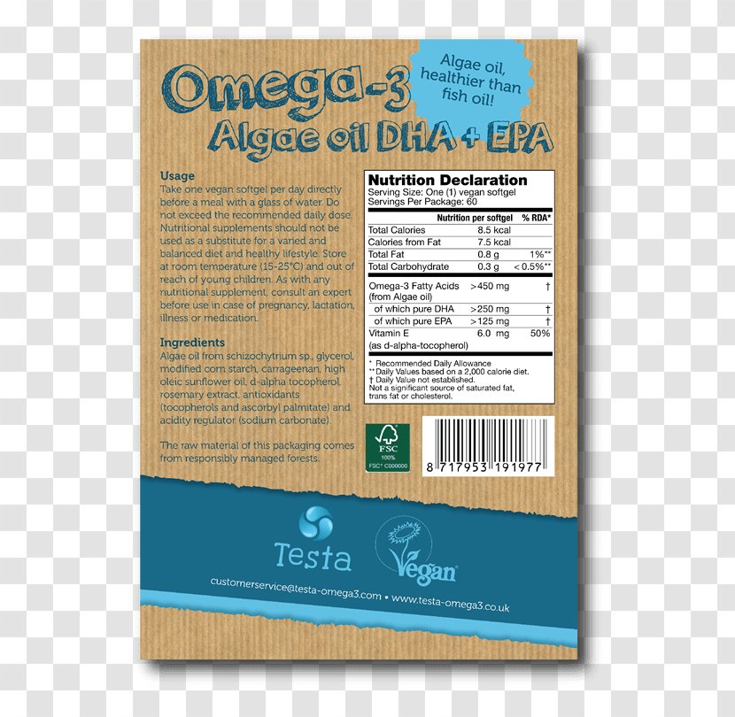 Algae Fuel Dietary Supplement Acid Gras Omega-3 Docosahexaenoic Eicosapentaenoic - Fish Oil Transparent PNG