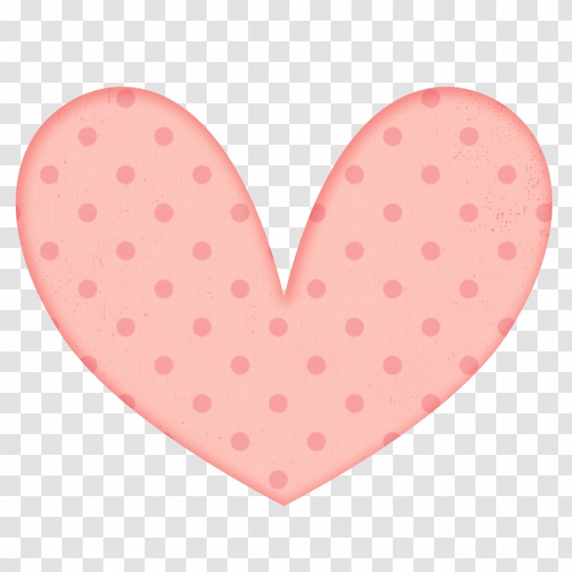 Heart Polka Dot Clip Art - Peach - Pastel Transparent PNG