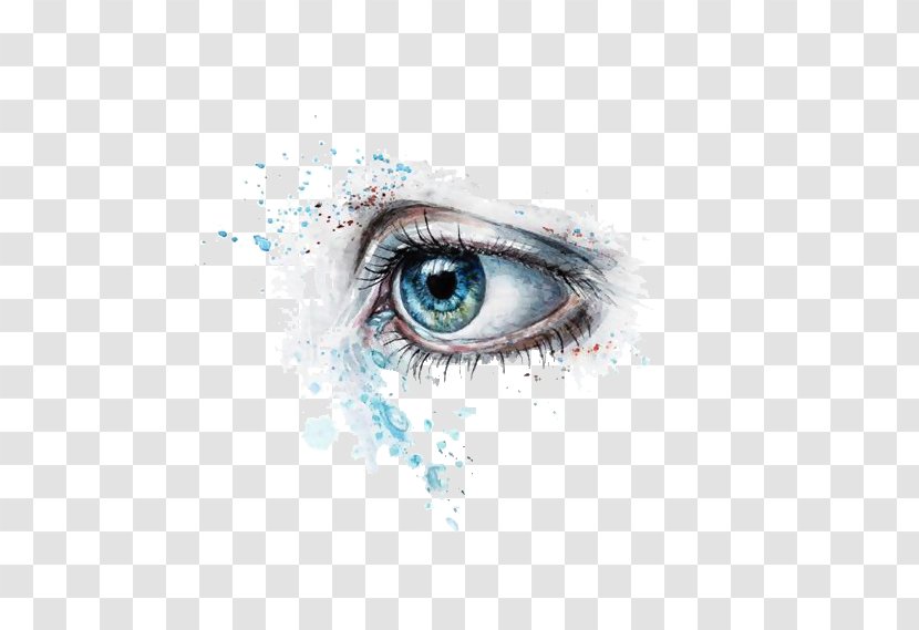 Watercolor Painting Work Of Art Artist Illustration - Heart - Bitmap,Artistic Effect,Hand Painted,character,eye,Free Material Transparent PNG