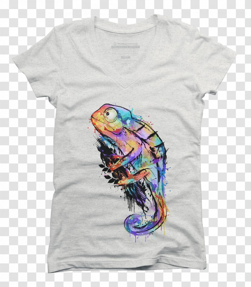 T-shirt Chameleons Painting - Printed Tshirt Transparent PNG