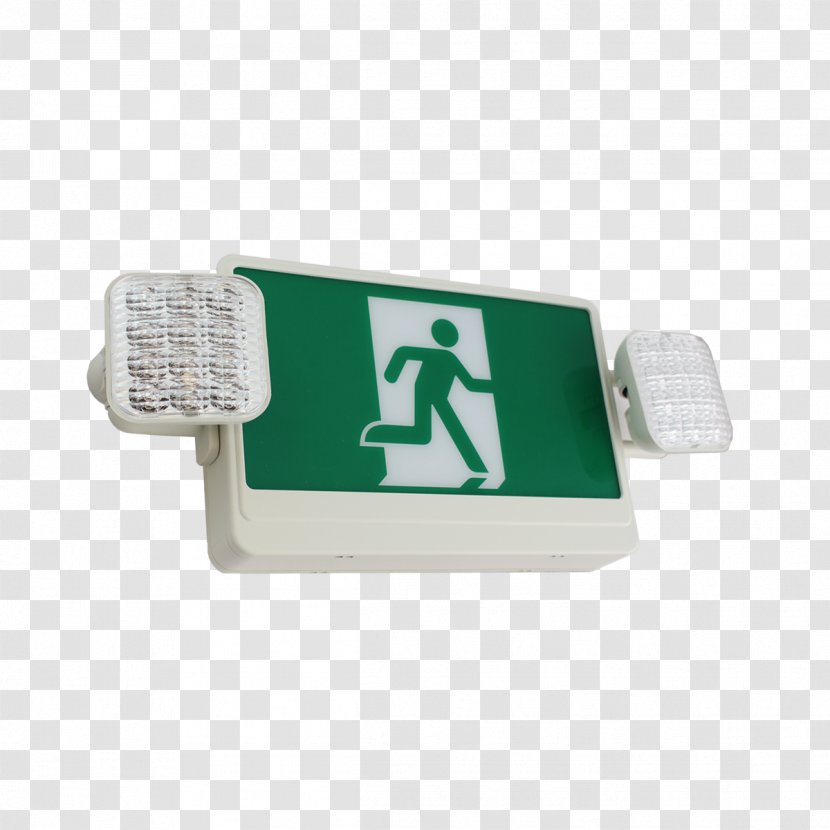 Exit Sign Pictogram Emergency Light-emitting Diode LED Lamp - Green - Chevron Transparent PNG