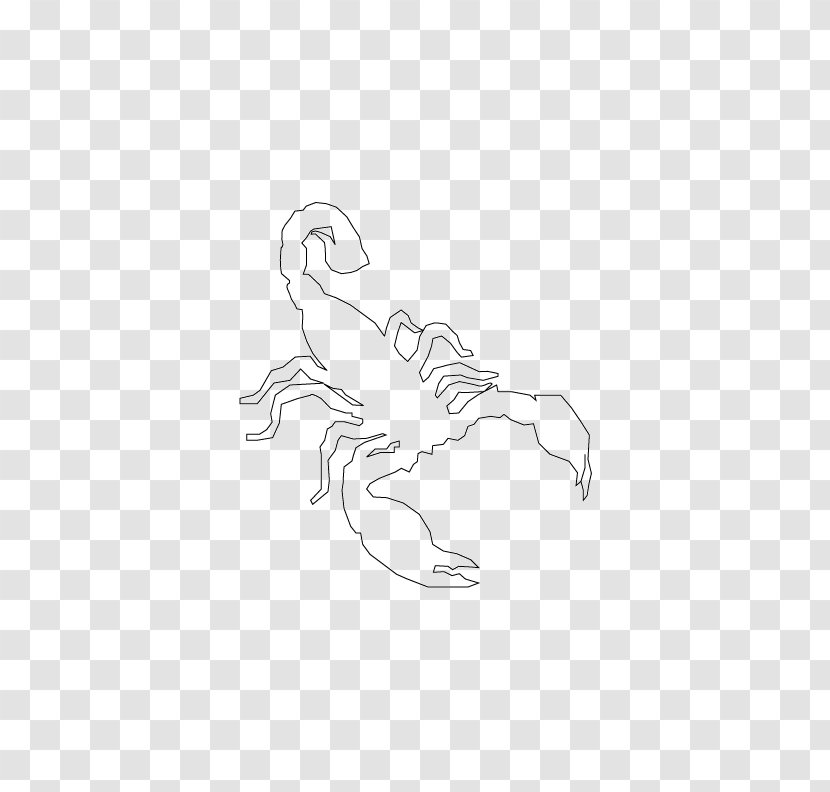 Emperor Scorpion Drawing Line Art - Joint - Perspective Vector Transparent PNG