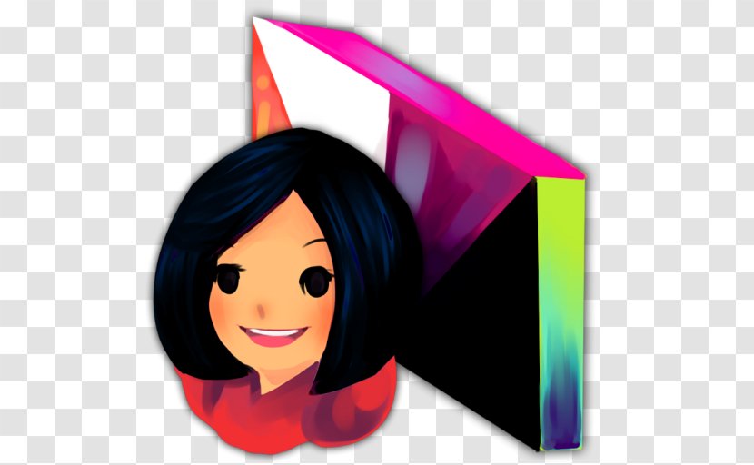 Magenta Art Black Hair - Flower - Folder Nocchi Transparent PNG