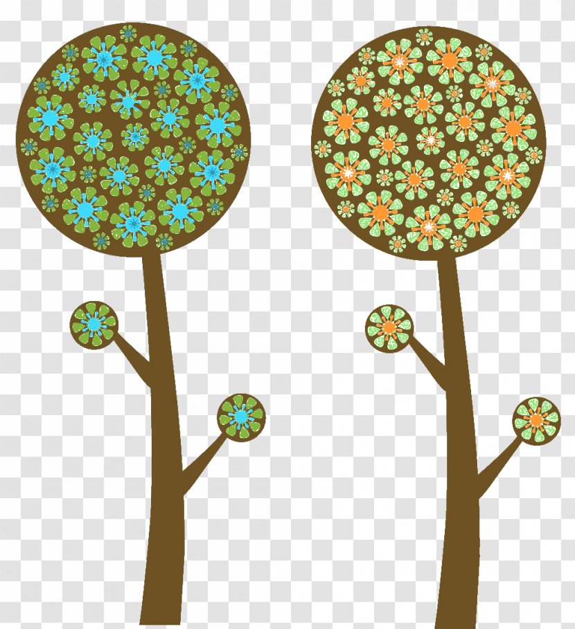 Flower Clip Art - Scalable Vector Graphics - Cute Cartoon Trees Transparent PNG