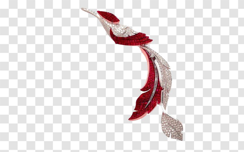 Paris Les Cxe9lxe9britxe9s De La Rue Van Cleef & Arpels Bird Jewellery - Red - Crystal Feather Illustrations Transparent PNG