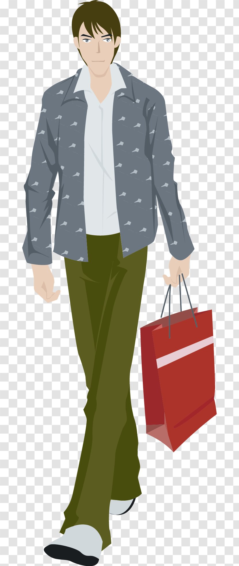 Cartoon Man Illustration - Outerwear - Vector Transparent PNG