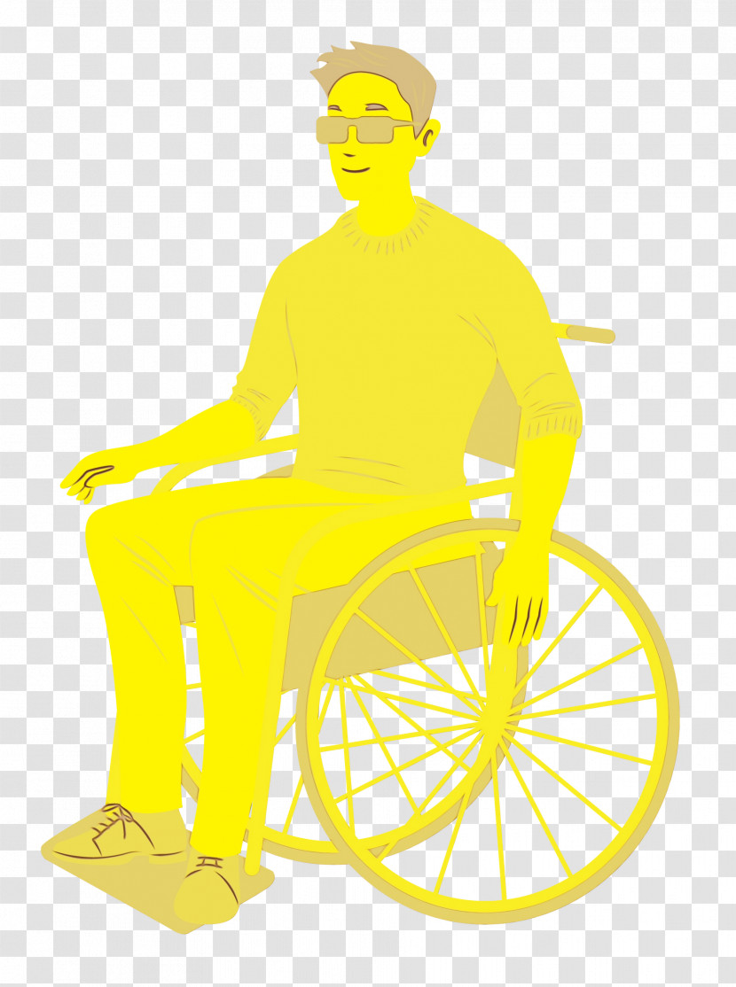 Chair Furniture Sitting Yellow Line Transparent PNG