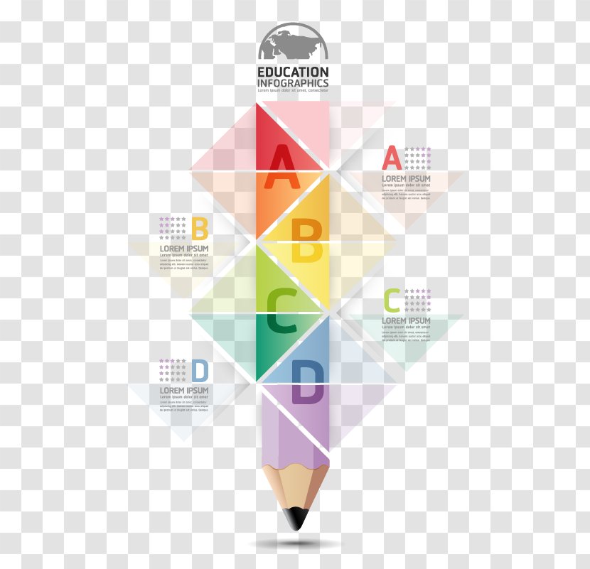 Infographic Pencil - Triangle - Vector Transparent PNG
