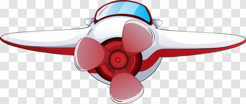 Airplane Aircraft Illustration - Red Cartoon Transparent PNG