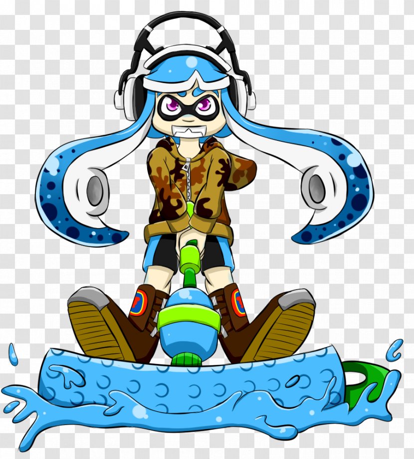 Cartoon Recreation Character Clip Art - Artwork - Inkling Squid Transparent PNG