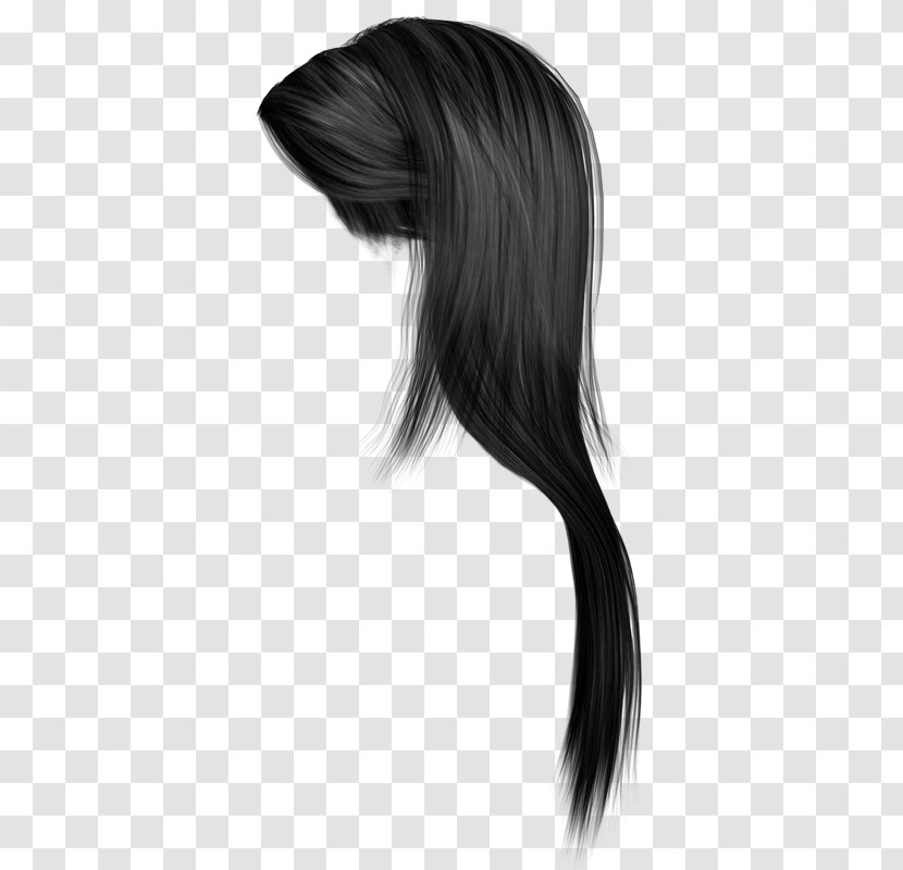 Black Hair Hairstyle Long - Frame Transparent PNG