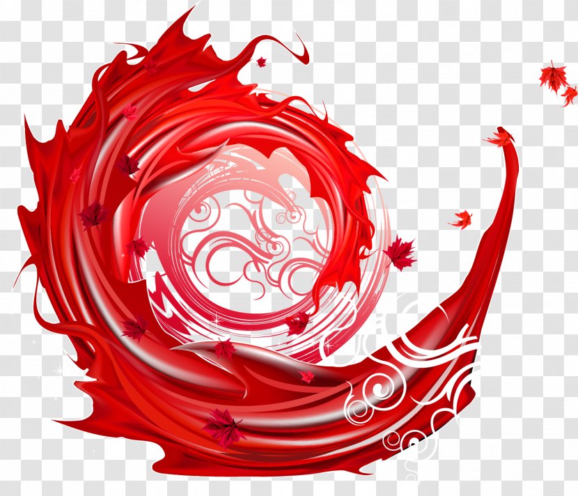 Red Ribbon - Material - Vector Painted Tornado Transparent PNG