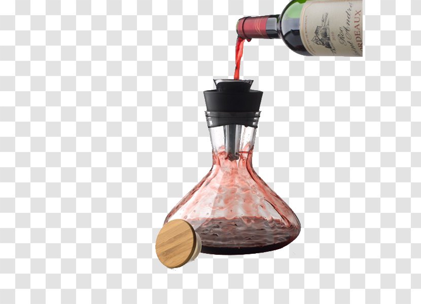 Red Wine Cooler Carafe Aeration - Corkscrew - Glass Decanter Transparent PNG