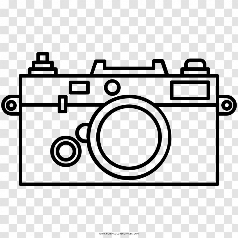 Photography Camera Drawing Line Art Black And White - Silhouette Transparent PNG