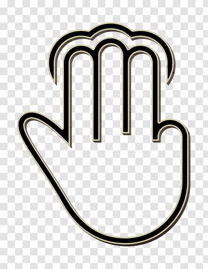 Fingers Icon Gesture Hand - Three Tap Transparent PNG