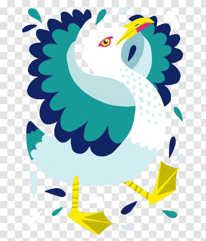 Bird Illustrator Illustration - Art - Cartoon Blue Eagle Transparent PNG
